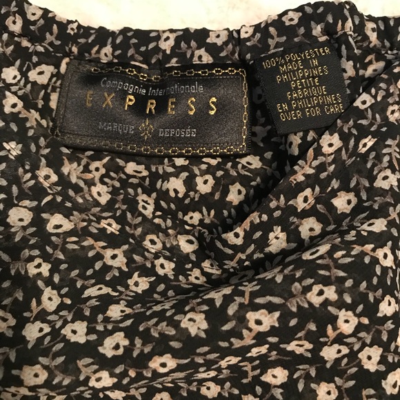 Vintage EXPRESS floral ruffle A-line skirt Sz Sm - Picture 4 of 5